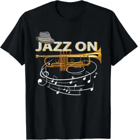 Vintage Jazz On Trumpet Player Blues Music Lovers Jazz Band T-Shirt