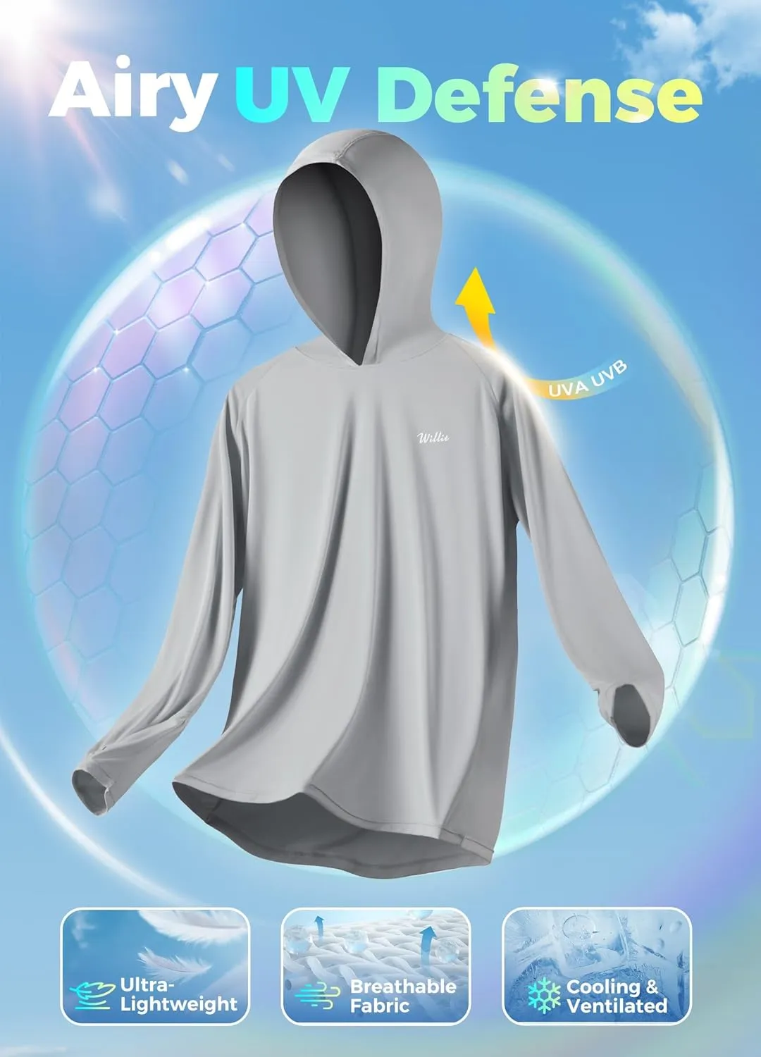 Willit Women's UPF 50  Sun Protection Hoodie SPF Shirt Long Sleeve Hiking Fishing Outdoor Shirt Lightweight Hoodie