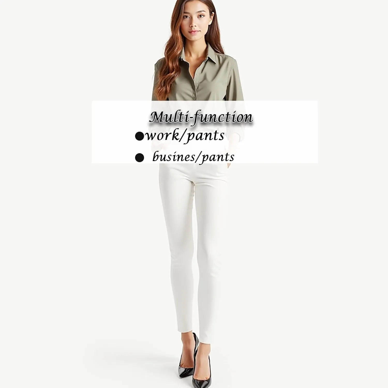 Women's Dress Pants for Work Pull On Stretch Business Casual Trousers